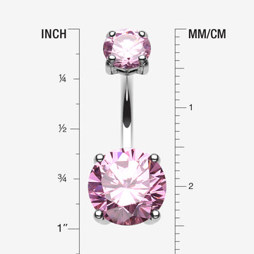 Detail View 1 of Brilliant Gem Sparkle Belly Ring-Pink